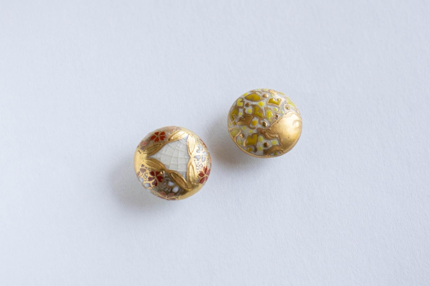 まとめ買い】 薩摩ボタン 15mm 8個セット- 金彩 コレクション
