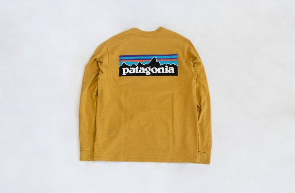 Patagonia(パタゴニア)Ms Long-Sleeved P-6 Logo Responsibili-Tee(Hawk Gold)