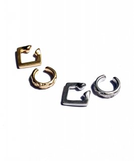 Set matte metal ear cuff