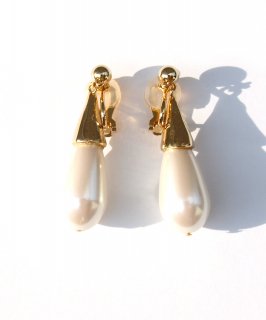 Metal×drop pearl earring