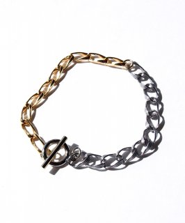Gold×Silver mix chain bracelet
