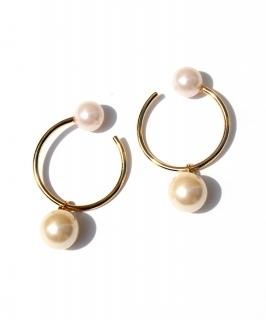 Pair pearl ear cuff -2way-