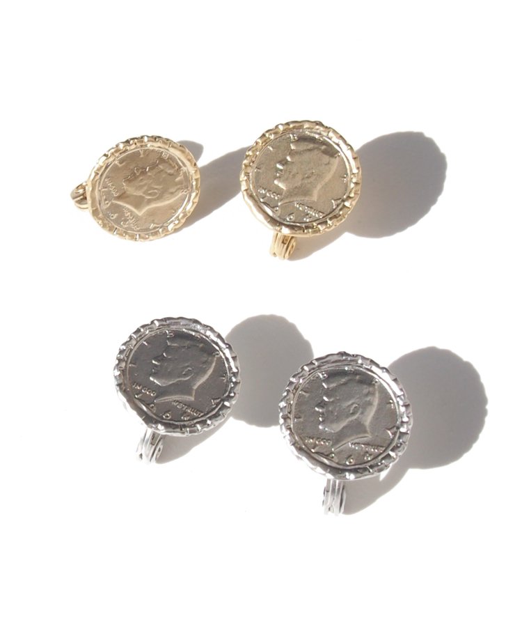 Matte coin earring