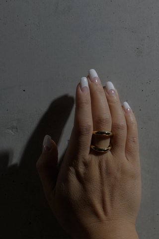 classic 2line ring gold