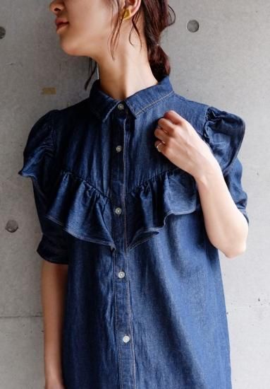 デニムフリルワンピース Fun Onlinestore デニムフリルワンピース Fun Onlinestore