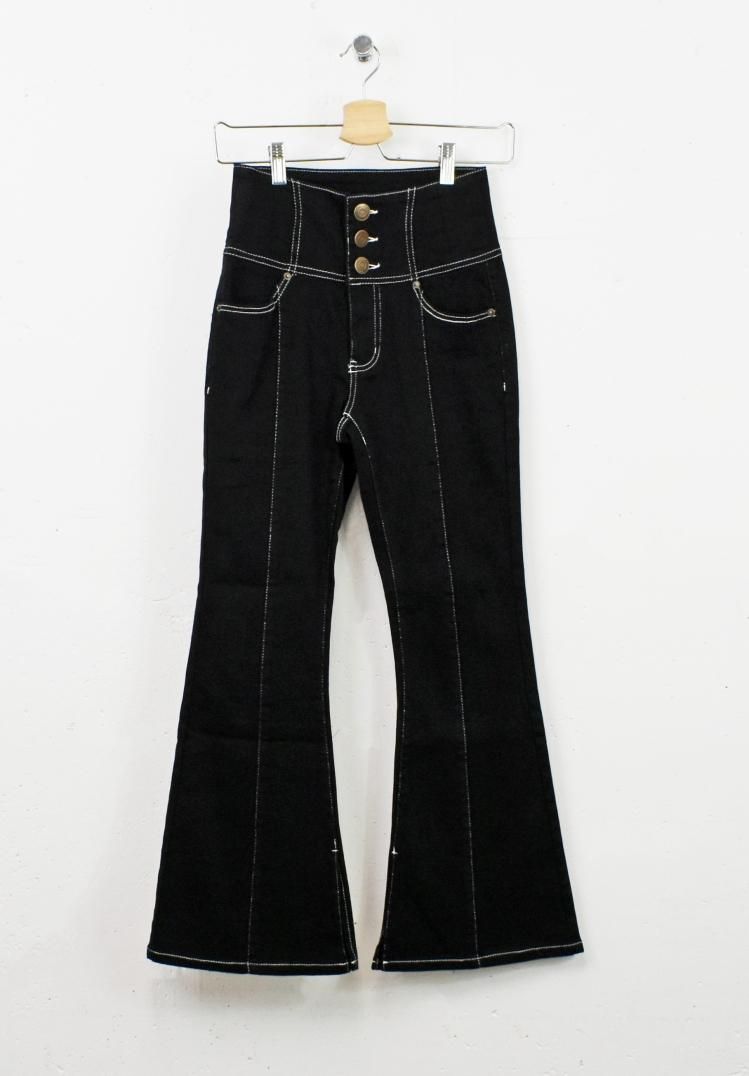 KOEISTORE フレアパンツ レディース 春 夏 春夏 黒 クロップド
