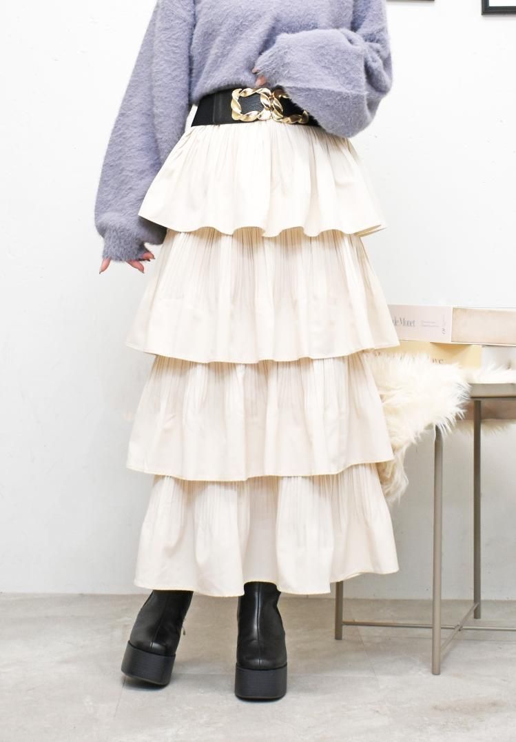 ラッフルフリルロングスカート スカート