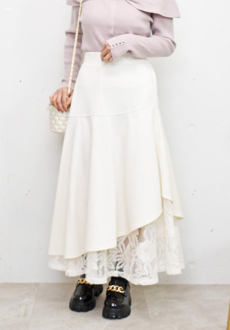 GIUNON スカート flower lace skirt / フラワーレーススカート