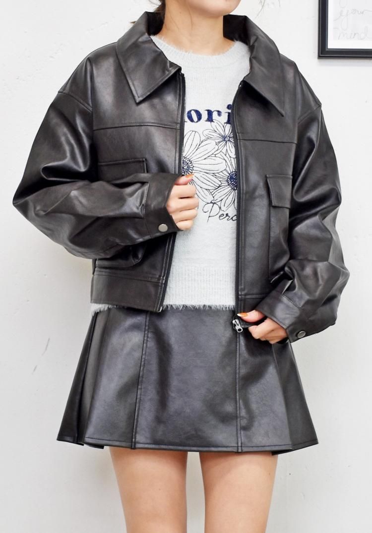 ヴィンテージフェイクレザージャケット - FUN OnlineStore ヴィンテージフェイクレザージャケット - FUN OnlineStore