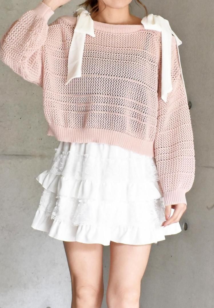 SNIDEL｜プリーツフリルニットプルオーバー | Rakuten Fashion