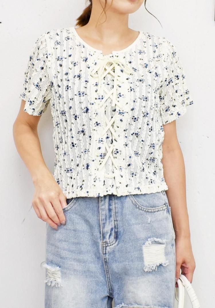 【全4色】ストラップ半袖カットソー　アイボリー ピンク スカイ ブラック【strap-e052331top】( mja )(240531) トップス – FOXEY 公式オンラインブティック