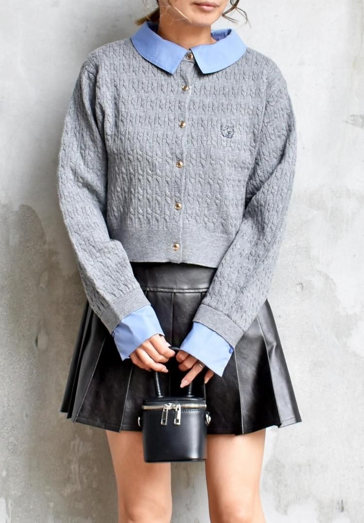 【即完売モデル】カラー 20SS レイヤードドッキングカーディガン シャツドッキングカーデ - FUN OnlineStore