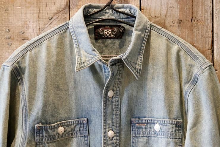 RRL(ダブルアールエルラルフローレン):デニム ワーク シャツ RRL(ダブルアールエルラルフローレン):デニム ワーク シャツ
