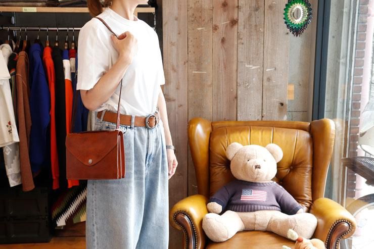 RRL(ダブルアールエルラルフローレン):レザー ショルダー バッグ RRL(ダブルアールエルラルフローレン):レザー ショルダー バッグ