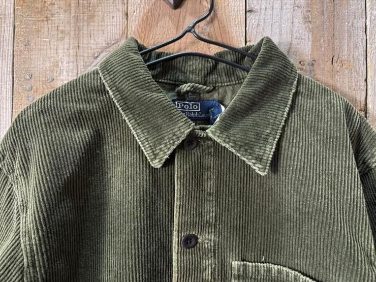 ラルフローレン　カバーオール　ライナー付き　襟コーデュロイ　カーキ　美品 Polo Ralph Lauren(ラルフローレン):コーデュロイ カバーオール