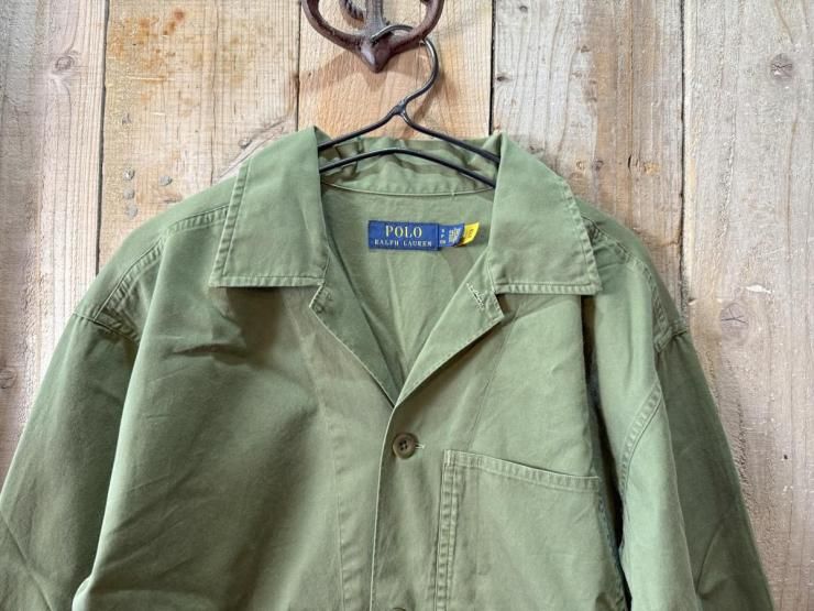 POLO by ラルフローレン ミリタリージャケット　シャツ　米国購入　 L Polo Ralph Lauren(ラルフローレン):ミリタリー シャツ ジャケット
