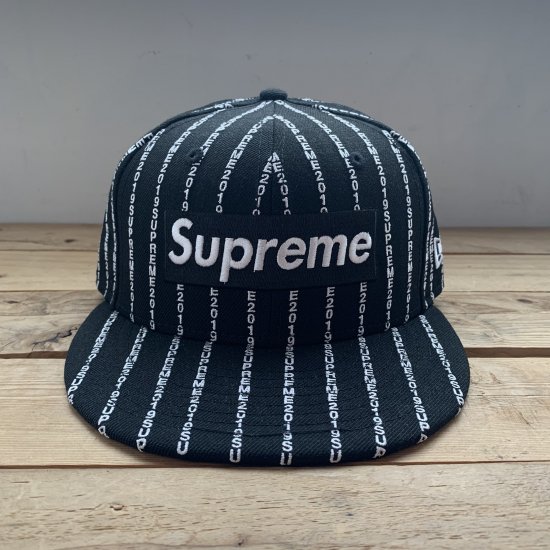 Supreme Text Stripe Box Logo New Era