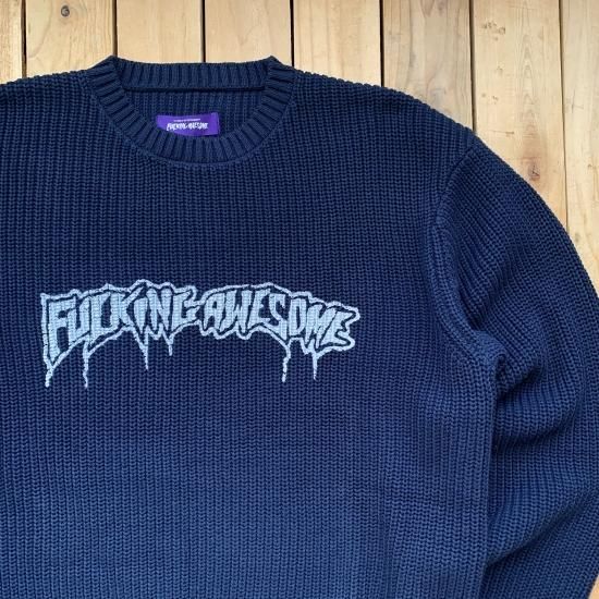 Fucking Awesome Drip Logo Crewneck Sweater - New York Storage