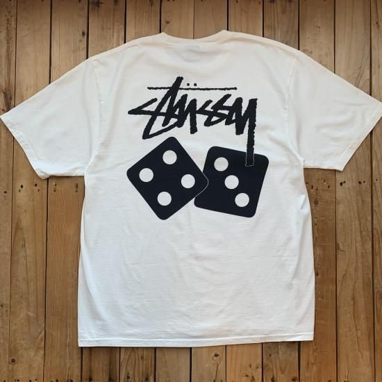 黒タグ Stussy ダイス サイコロプリント ヴィンテージTシャツ 90s OLD stussy Tシャツ 黒タグ ダイス サイコロ 古着 L|mercari