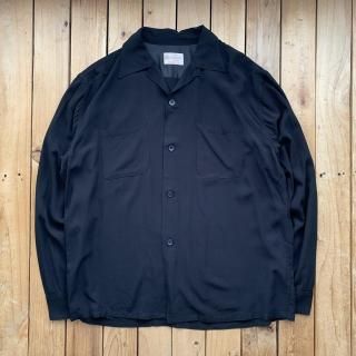Town Craft  50S Black Loop Collar Shirt Rayon