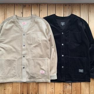 Big Mike Corduroy Washed Engineer Jacket Black, Beige