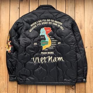 Houston Nylon Vietnam Jacket Map Black