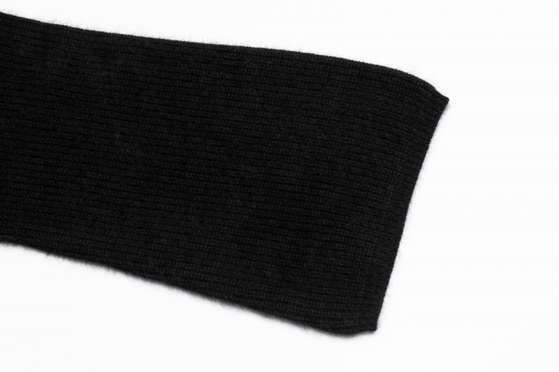 Fluffy Knit V-neck Cardigan（Black）