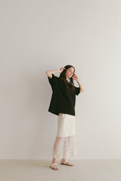 AMYER - Flower Lace Skirt（Off White）