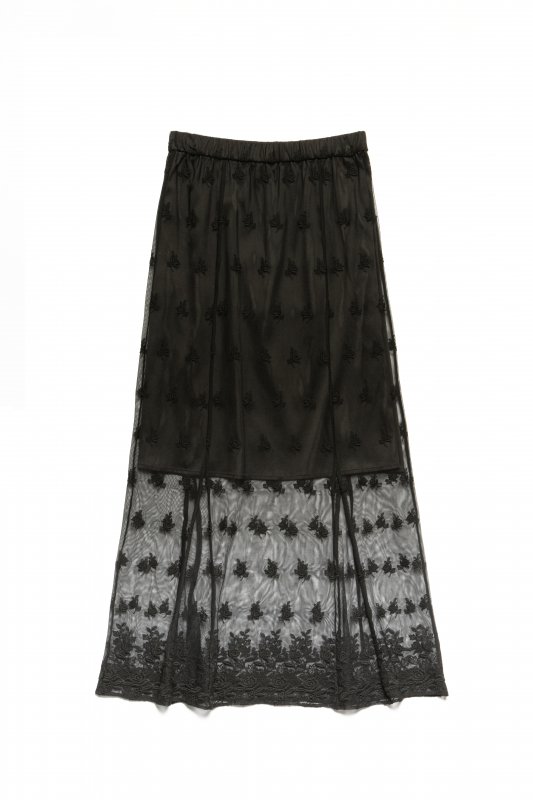 Flower Lace Skirt（Black）
