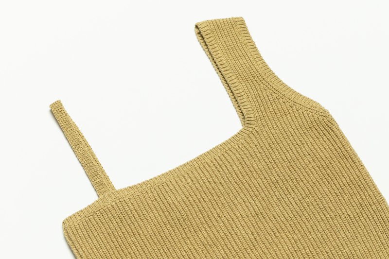 Asymmetry Knit Tops（Yellow）