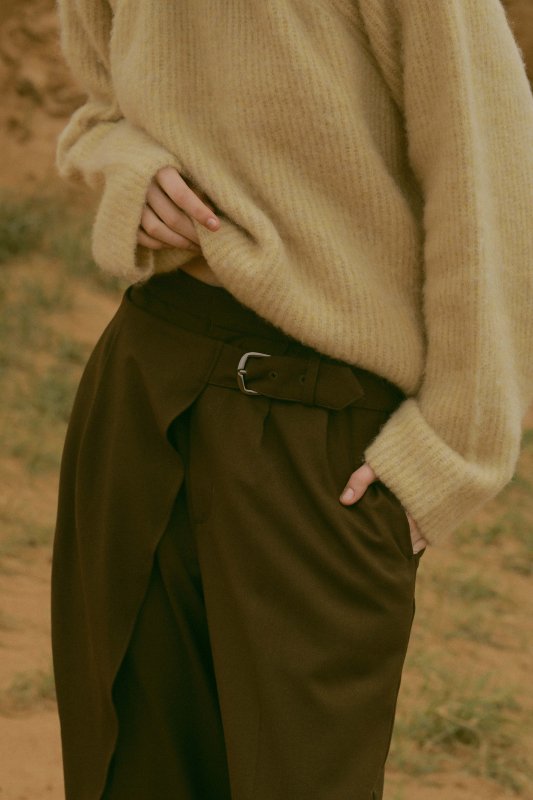 Wrap Design Pants(Brown)