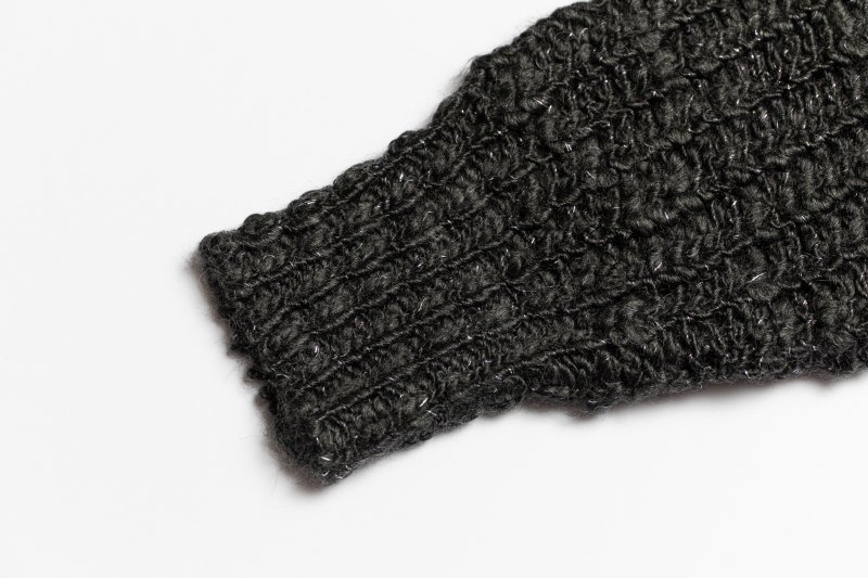Fancy Yarn Knit Pullover(Black)
