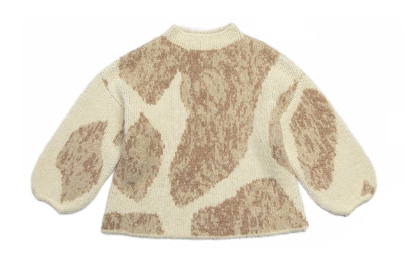 Fluffy Stand Collar Knit Pullover(Beige)