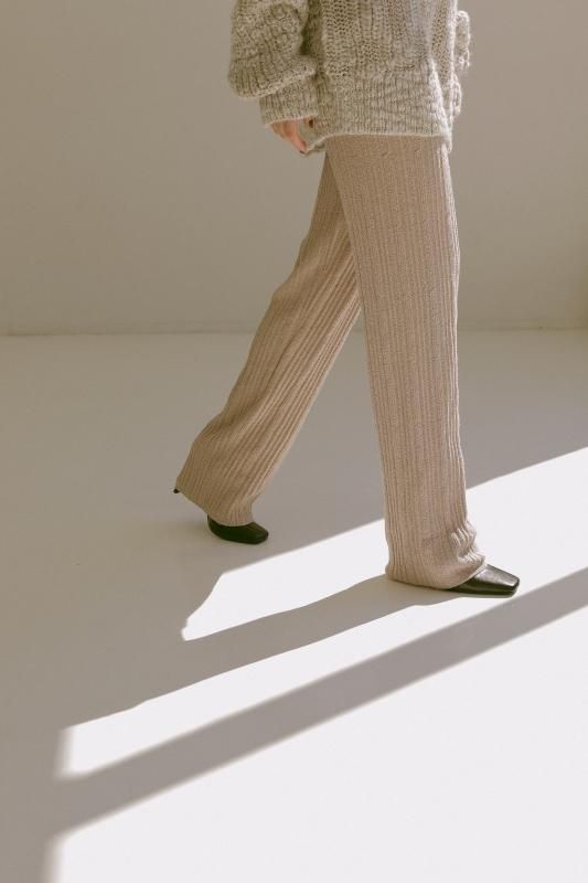 Eyelet Knit Pants(Beige) - RIELLE riche