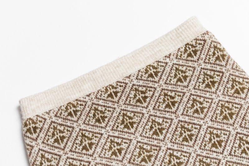 Slit Knit Skirt(Geometric)