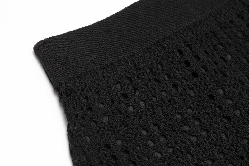 Crochet Style Mesh Knit Set Up(Black)