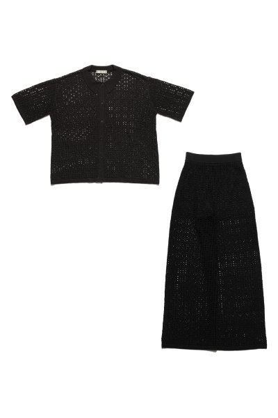 AMYER - Crochet Style Mesh Knit Set Up(Black)