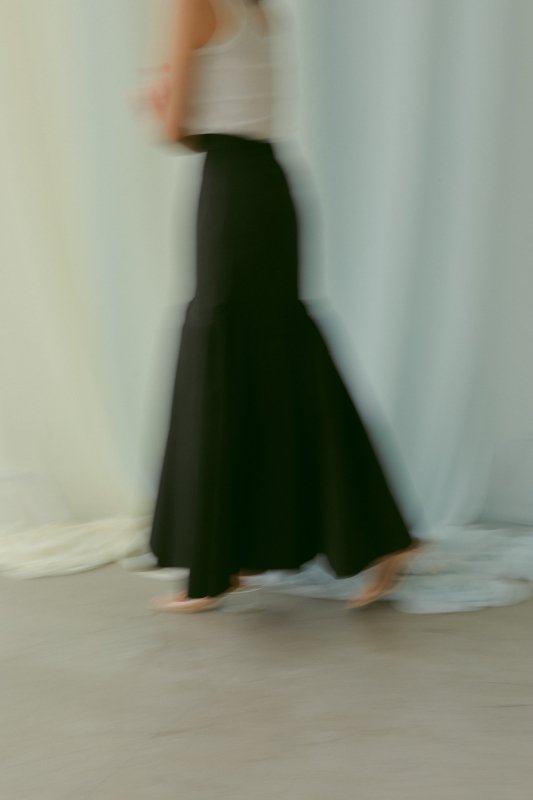 Volume Long Skirt(Black)