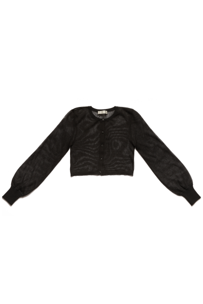 RIELLE riche - Metallic Knit Cardigan & Camisole Set(Black)