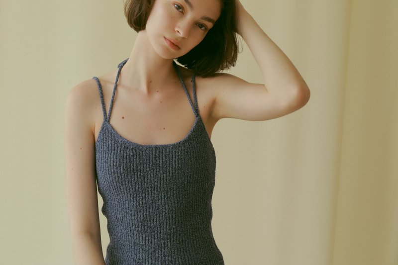 Knit Camisole Tops(Blue)
