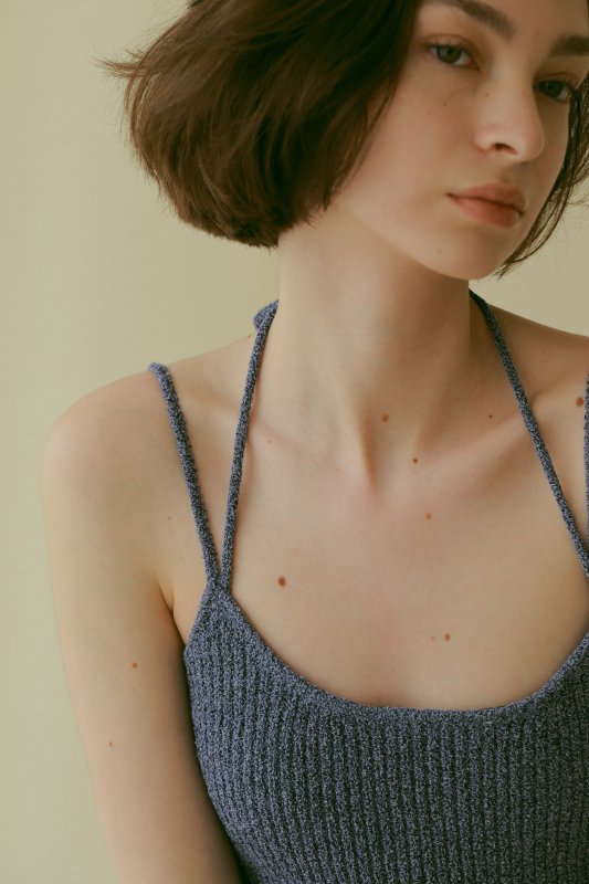 Knit Camisole Tops(Blue)