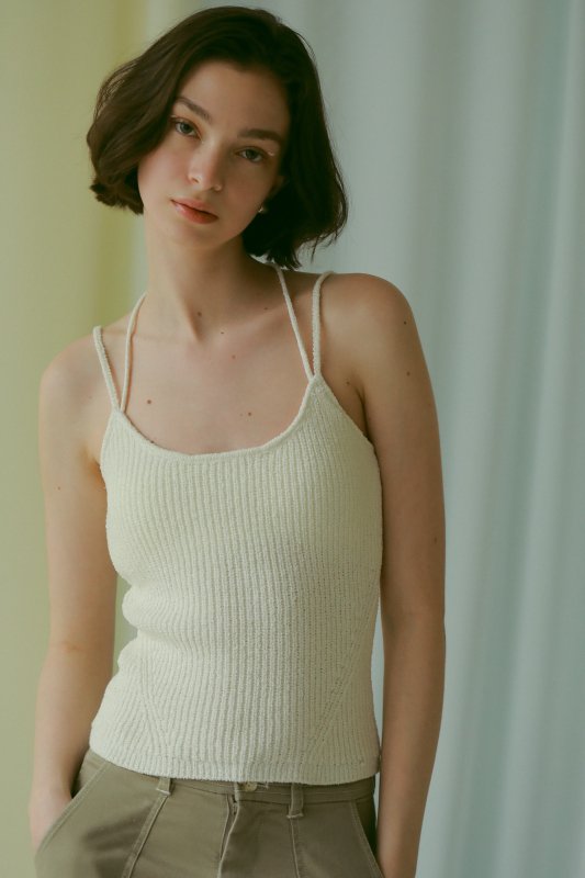 Knit Camisole Tops(Off White)