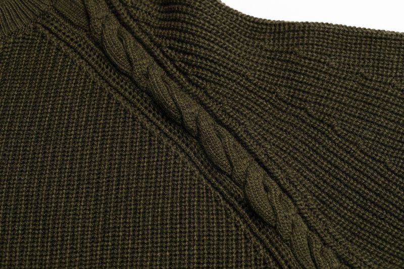 Raglan Sleeve Cable Knit Cardigan(Khaki)
