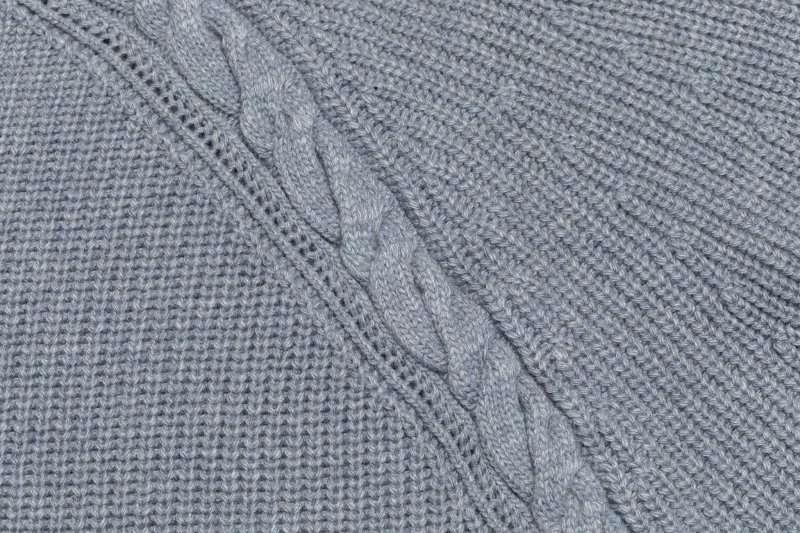 Raglan Sleeve Cable Knit Cardigan(Blue)