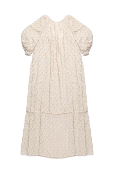 RIELLE riche - Jacquard Puff Sleeves One-Piece(Ivory)