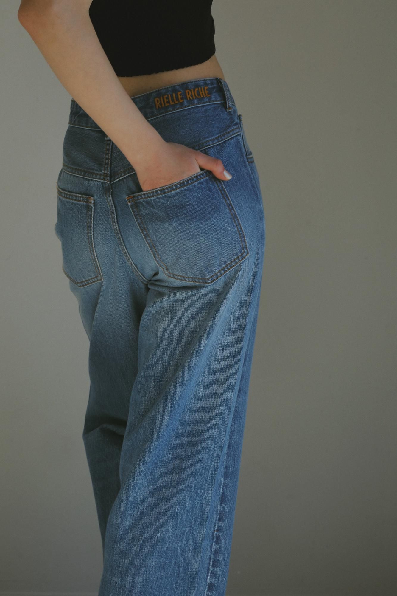 フリンジストレートデニムパンツ(ライトブルー) フリンジストレートデニムパンツ(ライトブルー)