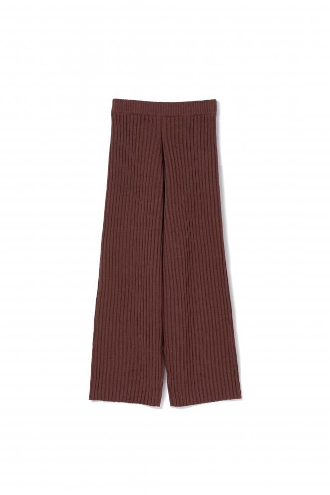 RIELLE riche - Rib Knit Straight Pants(Brown)