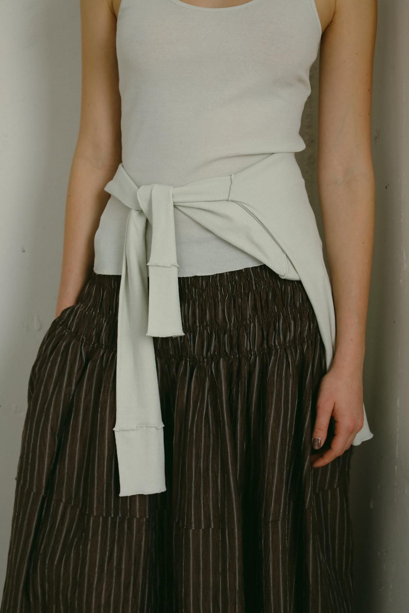 Rielle Riche Shirring Long Skirt ホワイト Rielle Riche Shirring Long Skirt ホワイト MOUSSY | SHIRRING