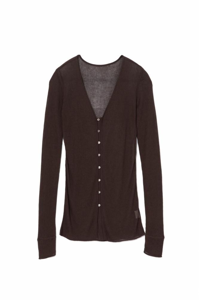 RIELLE riche - Sheer Knit Cardigan(Brown)
