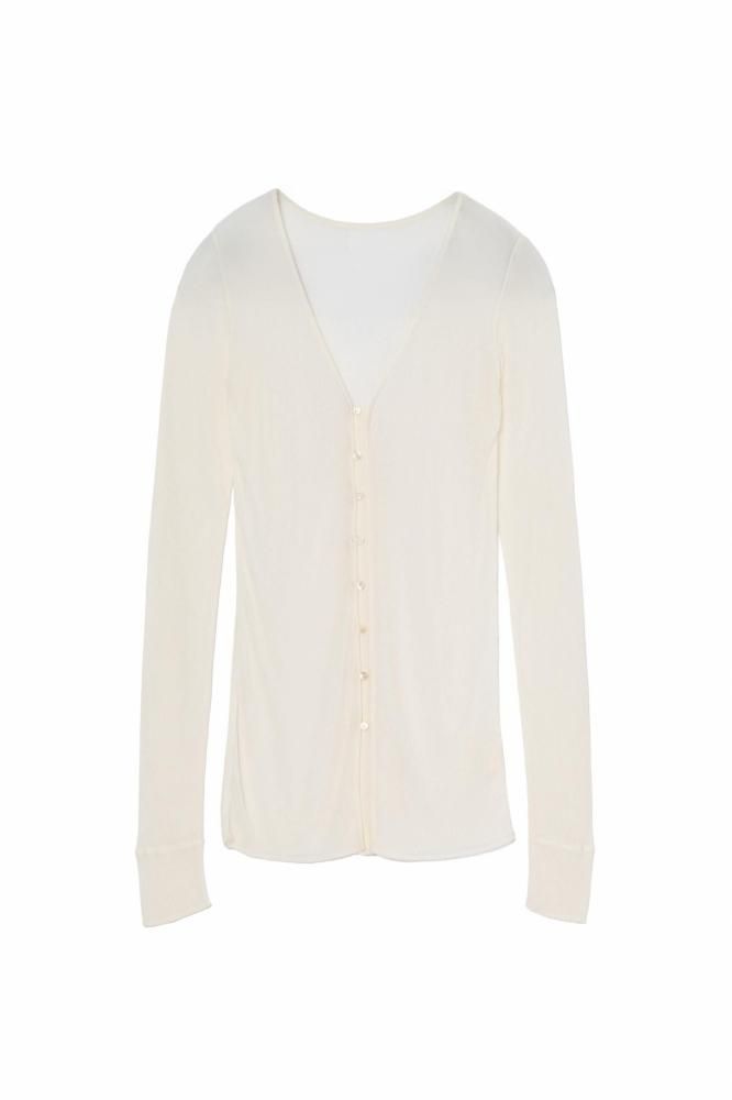 RIELLE riche - Sheer Knit Cardigan(Ivory)